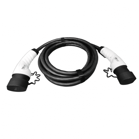 KUAX Type 2 Câble de Recharge 22KW - Câble de Charge triphasé en Spirale  avec 32A, 7M, 22KW, IP54, IEC-62196-2 adapté au modèle S/3/X/Y, e-Golf/e-UP/ID.3