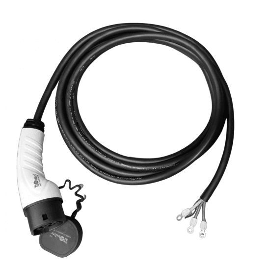 Type 2 tethered cable, IEC62196, 16/32amp, 3.6/7.2kW, 5/10 Metre