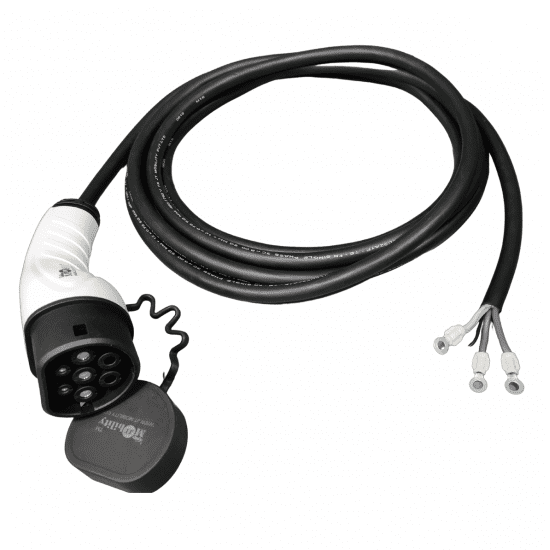 Mode 3 Tethered EV Charging Cable Type 2 IEC 62196-2 Female Single Phase 32  Amp 7.3Kw 5 meter - JTCCM3T21P1A05-2
