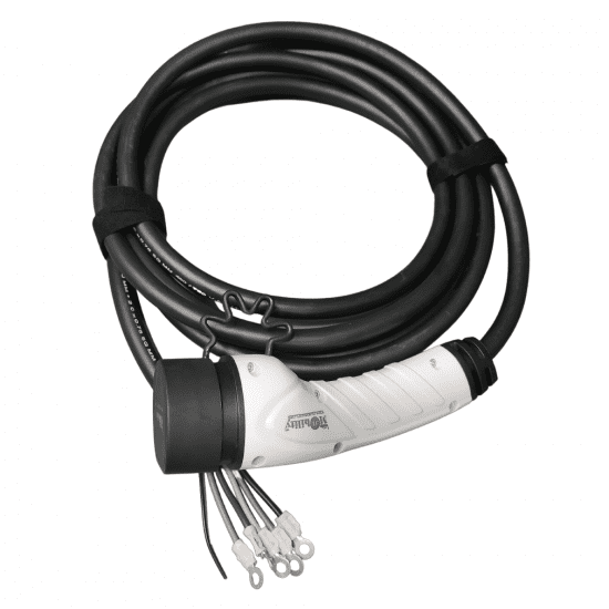 Type 2 tethered cable, IEC62196, 16/32amp, 3.6/7.2kW